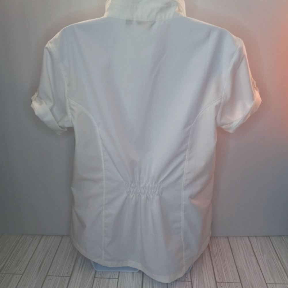 Merrell Core Woven Button Front Collar Top - Picture 2 of 7